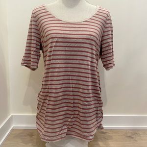 Motherhood Maternity Pink Stripe Maternity Tee